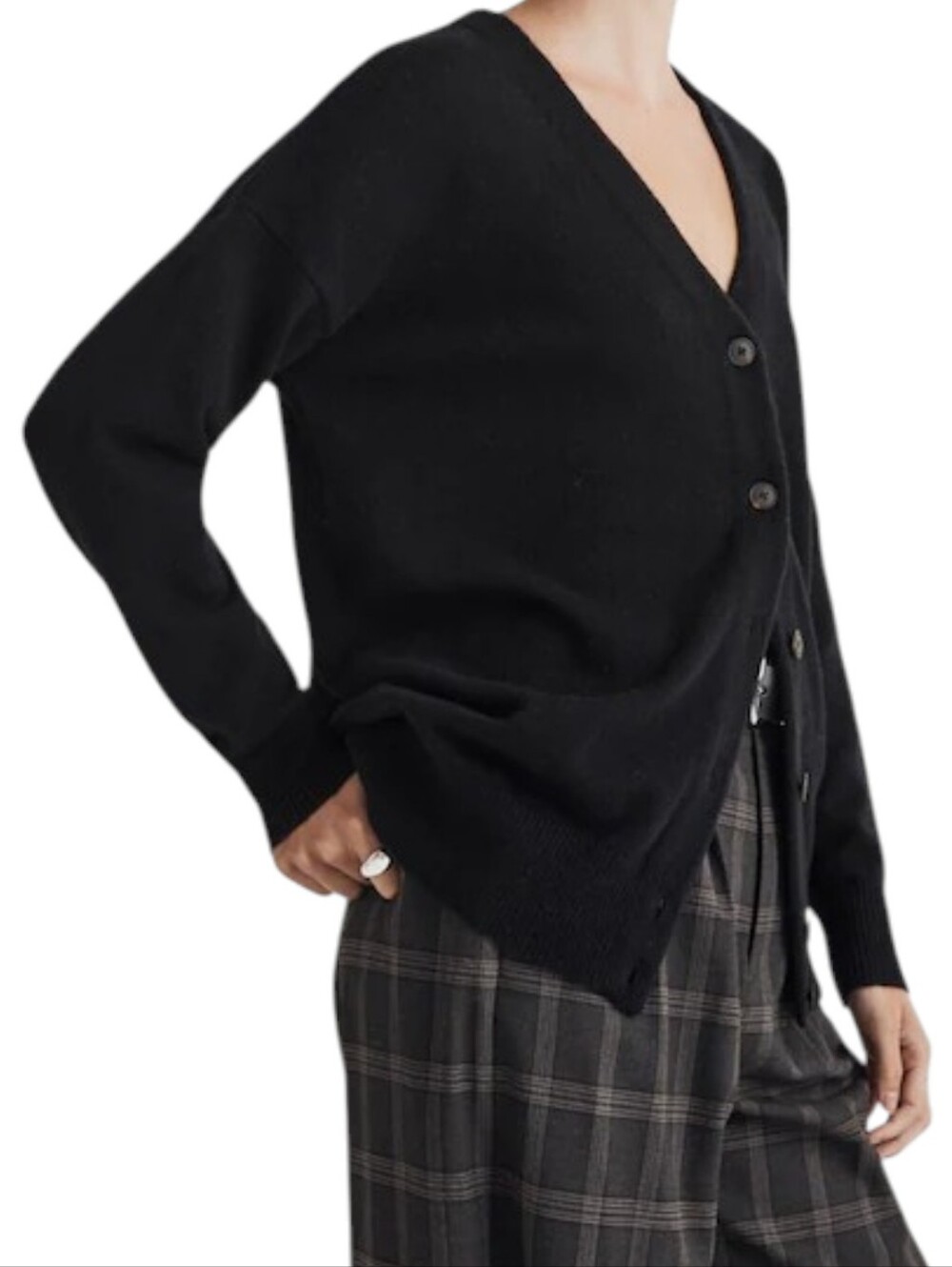 Madewell Black V-Neck Relaxed Cardigan